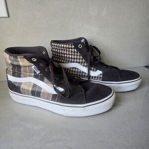 Vans Filmore Hi Plaid Houndstooth Sneakers Sz. 10